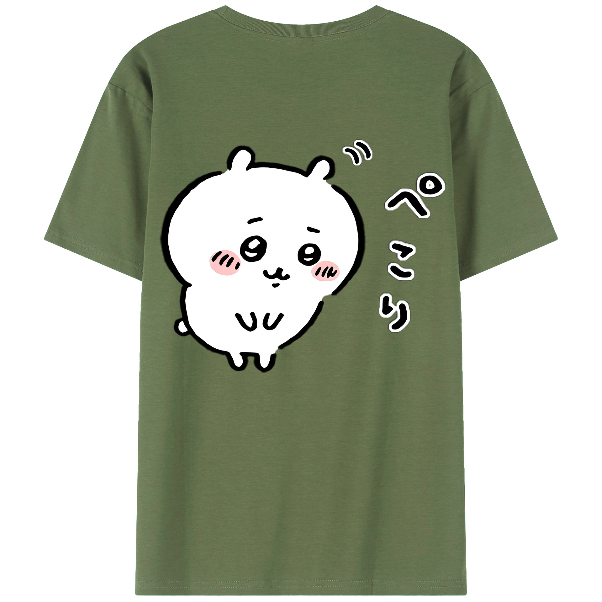 （画像用） ちいかわ ちいかわ Chii-kawa chiikawa 綿100％ メンズ半袖Tシャツ（バックプリント） 通気性